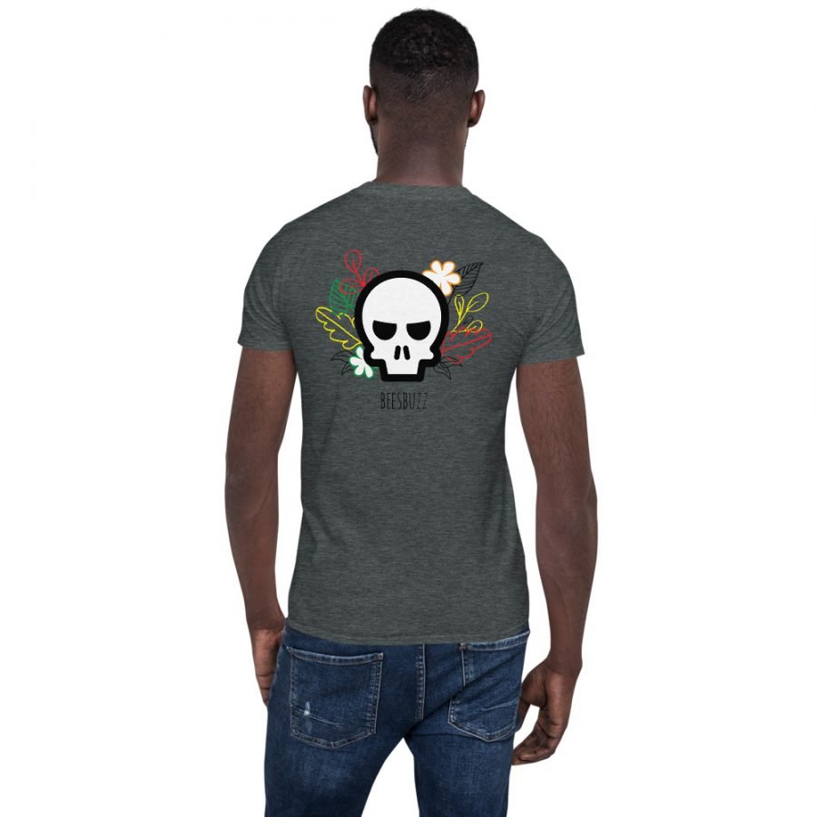 Men's T shirt "Skull & flowers" high quality - Image 2